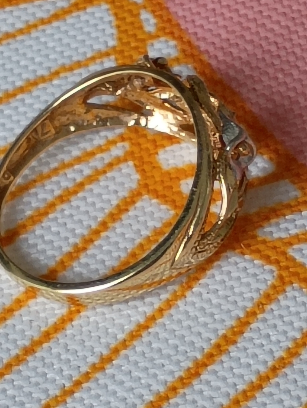 Vintage Landstrom 10KT Black Hill Gold Tri-color Ring Floral Dome Ring Size 7 - Picture 7 of 11